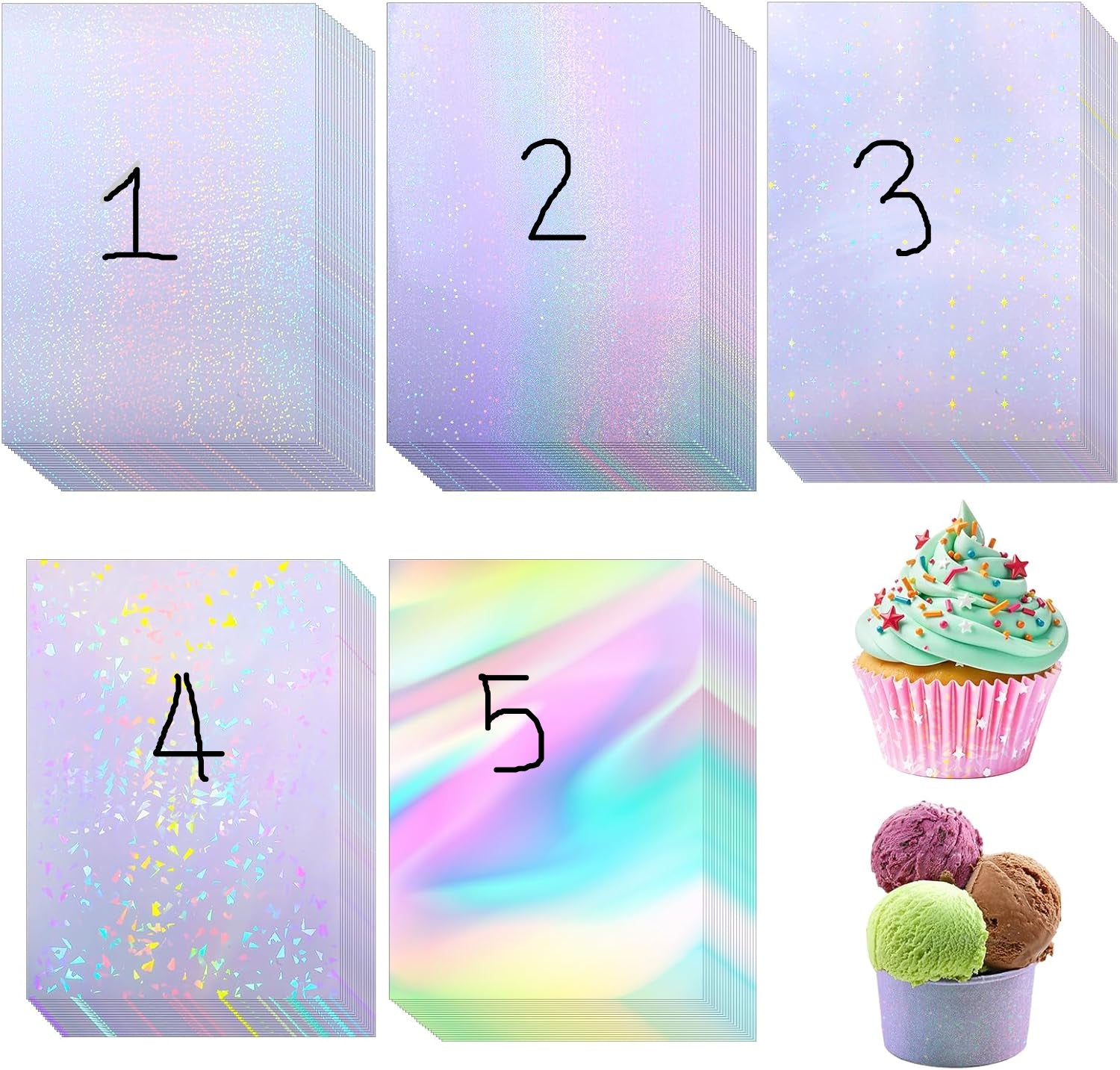 A4 Holographic Laminate Sticker Sheets